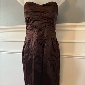 Vintage bebe Brown Strapless Dress Y2K